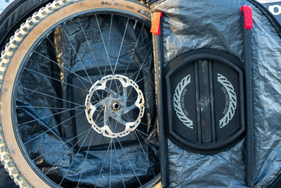EVOC Bike Travel Bag Pro image of wheel compartment with disc rotor protection from The Radavist review