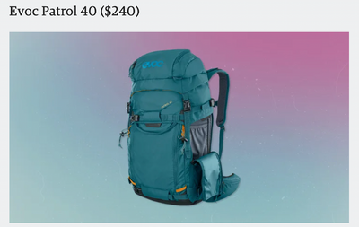 EVOC Patrol 40 featured by Outside Magazine in their Best Winter Backpacks 2023