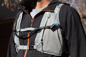 EVOC Hydro Pro 6L + 1.5L bladder hydration vest worn by Singletracks product reviewer
